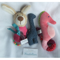 Sigikid - drei Greiflinge - Hase, Giraffe und Seepferdchen