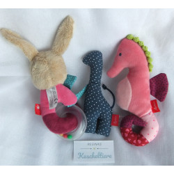 Sigikid - drei Greiflinge - Hase, Giraffe und Seepferdchen