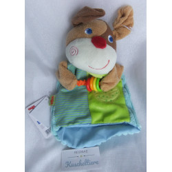 Haba - Handpuppe - Klang-Handpuppe - Hund Musikant - ca. 28 cm lang