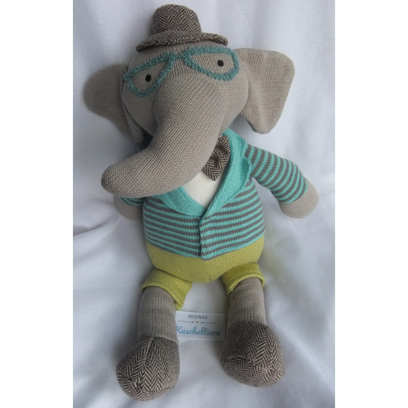 Depot - Plüschtier - For Little Ones - Strick - Elefant - grau, grü...