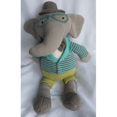 Depot - Plüschtier - For Little Ones - Strick - Elefant - grau, grü...