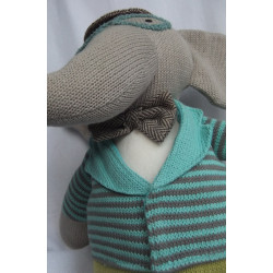 Depot - Plüschtier - For Little Ones - Strick - Elefant - grau, grü...