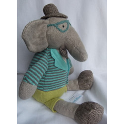 Depot - Plüschtier - For Little Ones - Strick - Elefant - grau, grü...