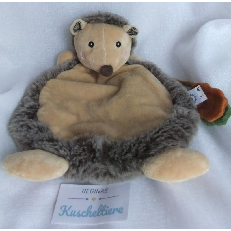 Bieco - Schmusetuch - Igel Piksi mit Knisterblatt - Brauntöne - ca. 25 cm lang