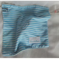 Kik - Care Bears baby - Schmusetuch - Glücksbärchies - Halbmondapplikation - hellblau - ca. 28 cm x 28 cm groß