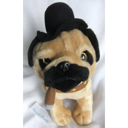 Uni Toys - Plüschtier - Mops braun mit Halsband, Hut und Zigarre - ...