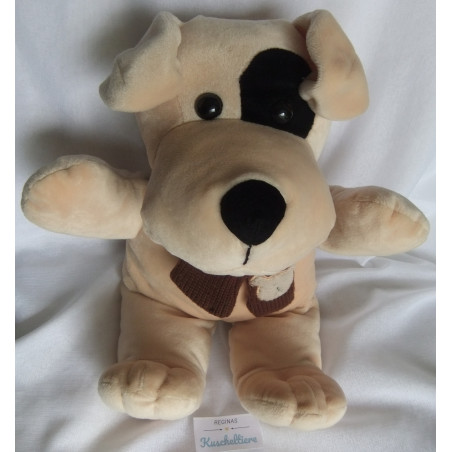 Nicotoy Belgien - Plüschtier - Hund Brauntöne mit Strickschal braun...