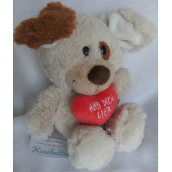 Nici - Plüschtier - Love Dog - Hund beige, braun mit rotem Herzchen...