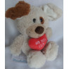 Nici - Plüschtier - Love Dog - Hund beige, braun mit rotem Herzchen...