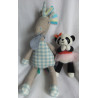 Zwei Depot Kuscheltiere - Depot Stofftier Einhorn und Panda gestrickt mit Tüllrock