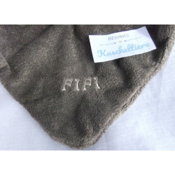 Dimpel Dima n.v. - Schmusetuch - Hund mit Schriftzug Fifi - braun, ...