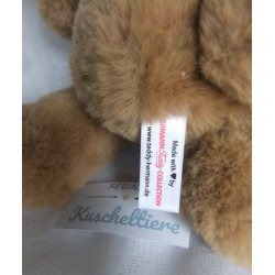 Teddy Hermann GmbH - Plüschtier - Herzekind Hase Milou - braun mit Halstuch grau mit Punkten