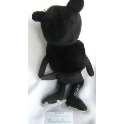 H&M - Plüschtier - Dachs mit Schlittschuh - schwarz, weiß, silber - ca. 35 cm groß - Schlenker