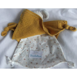 Milette - Schmusetuch - Koala - ocker, grau, creme mit Motiven - Ra...