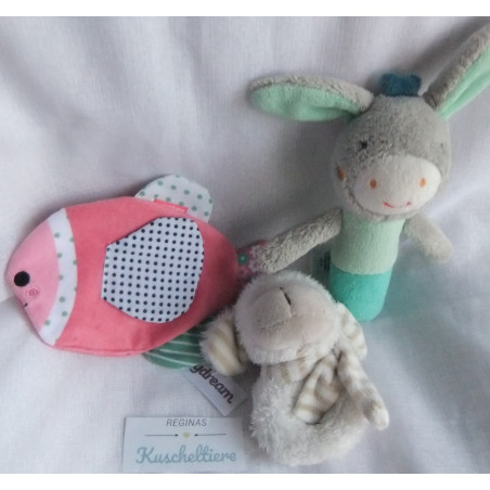 Pusblu Stabquietsche Esel - Babydream Knistertuch Fisch - Kik Ergee...