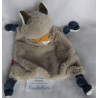Sigikid - Schmusetuch - Waschbär blau-weiß gestreift mit Cordhalstuch ocker - ca. 25 cm lang