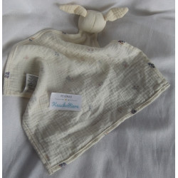 H&M - Schmusetuch - Musselin - Hase - creme mit Blumenmuster - ca. ...