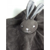 Bambino - Knuffelpop NL - Schmusetuch - Hase - dunkelgrau, dunkelgrau-weiß gestreift - ca. 25 cm x 25 cm groß