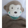 Babydream - Schmusetuch - Affe - braun, weiß mit Blattapplikation und Halstuch - ca. 25 cm lang