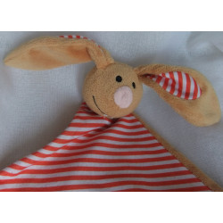 Knax - Schmusetuch - Hase - rot gestreift, braun - ca. 27 cm lang