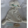 Schmusetuch - Lamm beige, beige-braun gestreift mit Halstuch türkis mit weißen Punkten - ca. 30 cm lang