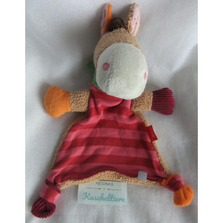 Sigikid - Schmusetuch - Pferd Jappy Jump rot gestreift, braun mit H...