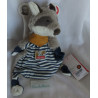 Sigikid - Schmusetuch - Waschbär blau-weiß gestreift mit Cordhalstuch ocker und Applikation - ca. 25 cm lang