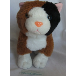 Sunkid - Plüschtier - Katze - braun, weiß mit rosa Näschen - ca. 20...