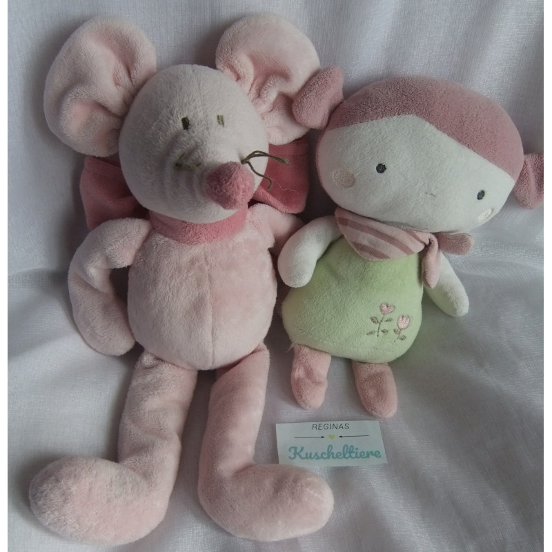 Pusblu Plüschtier Stoffpüppchen Mädchen mit Halstuch und Jacadi Plü...