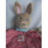 Spiegelburg - BabyGlück - Schmusetuch Hase kariert mit Halstuch hellblau mit Blumenmotive - ca. 23 cm lang