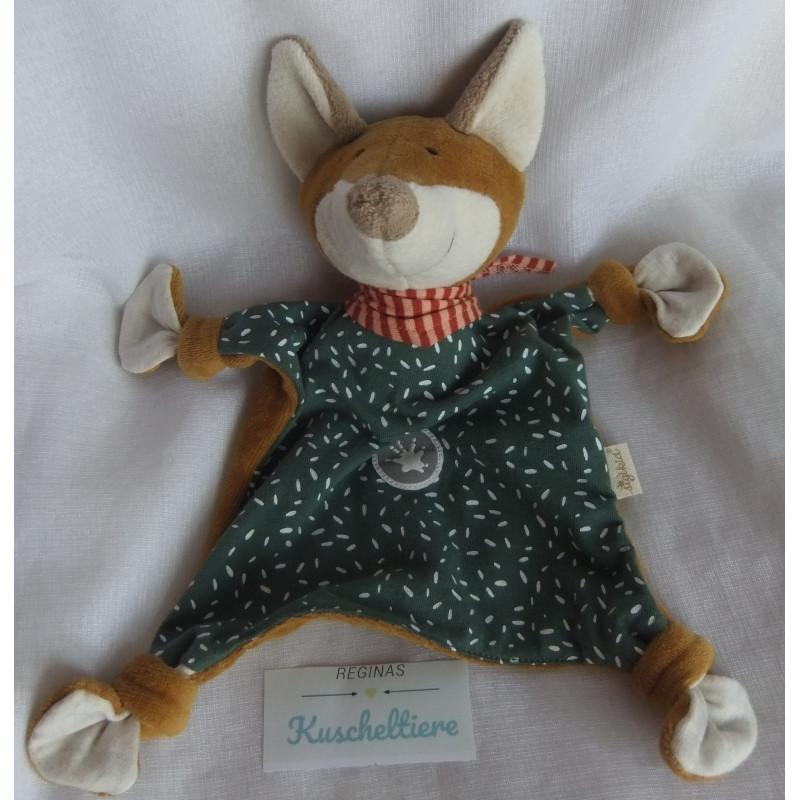 Sigikid - Schmusetuch - Fuchs Tiny braun, grün mit Motiven und Hals...