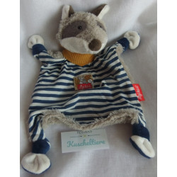 Sigikid - Schmusetuch - Waschbär blau-weiß gestreift mit Cordhalstu...