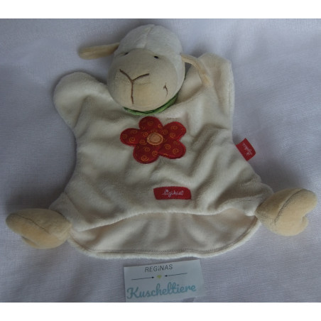 Sigikid - Schmusetuch/Handpuppe - Schaf creme mit Halstuch grün mit...