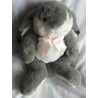 Plüschtier - Hase grau, weiß mit Schleife rosa - ca. 45 cm groß - Schlenker