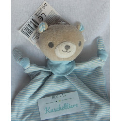 Kuniboo - Schmusetuch - Organic - Bär mit Halstuch - hellblau-weiß ...