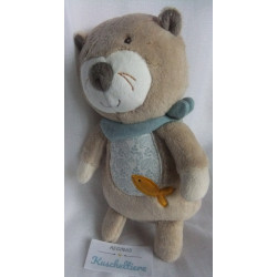 Fehn - DM - Spieltier Kuscheltier - Otter mit Halstuch und Fischapplikation - ca. 25 cm groß - Schlenker