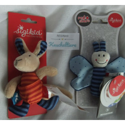 Sigikid - zwei Greiflinge - Rassel Känguru und Red Stars Knister-Schmetterling